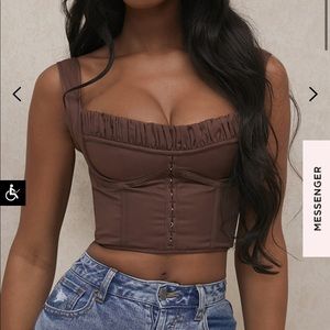 Brown fully lined corset top